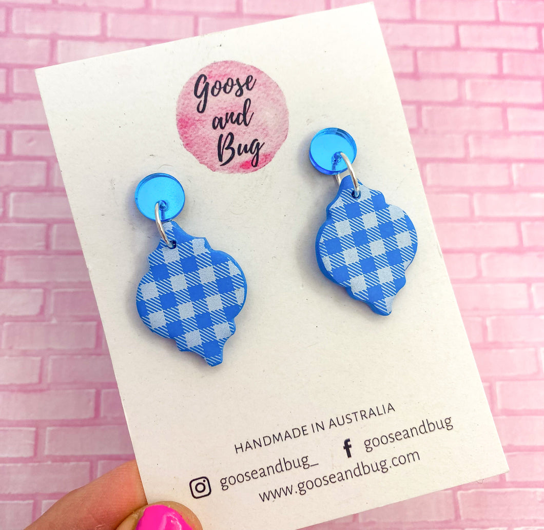 Baby Blue Gingham Medium Drops